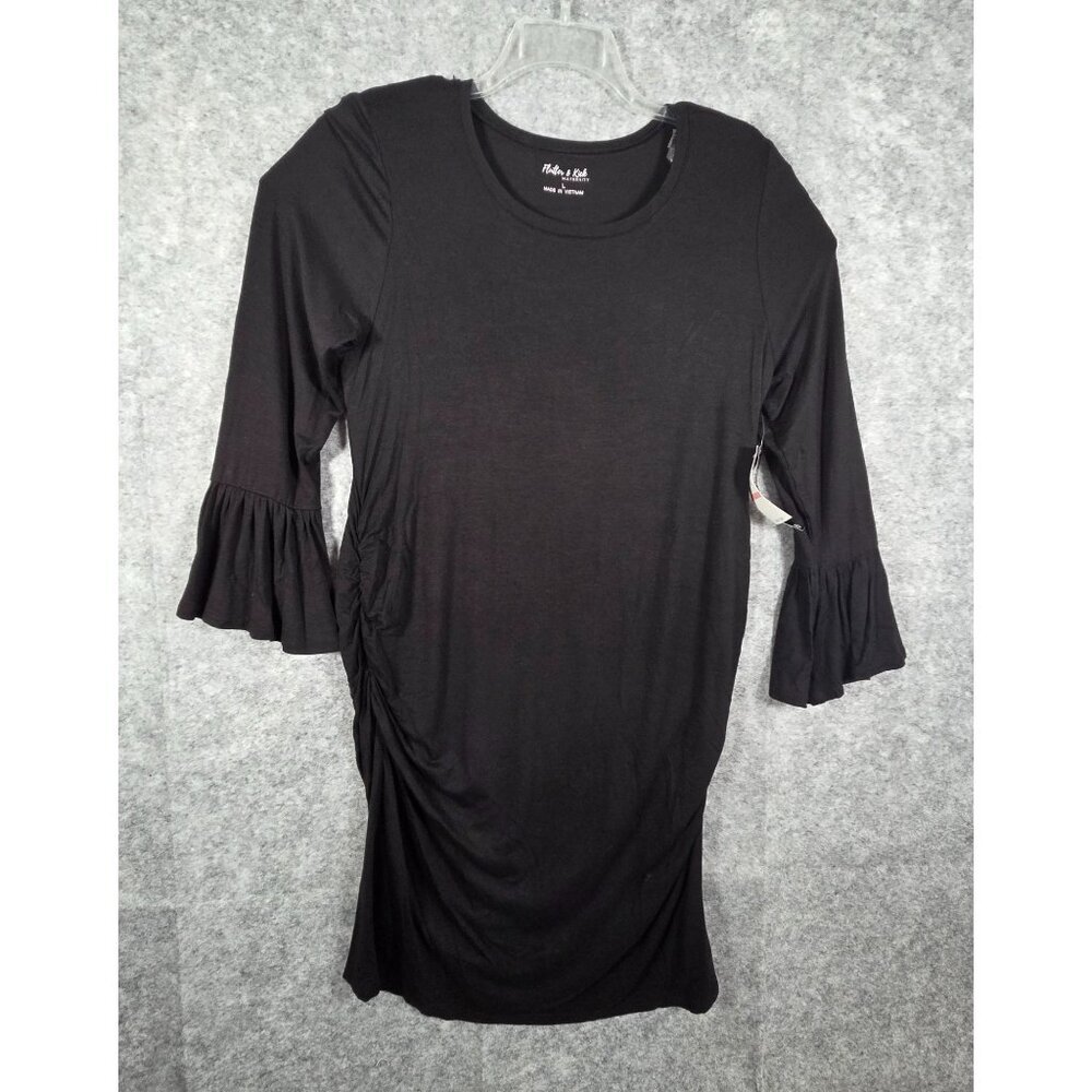 Flutter & Kick NWT Maternity Long Sleeve Dress Black Size L